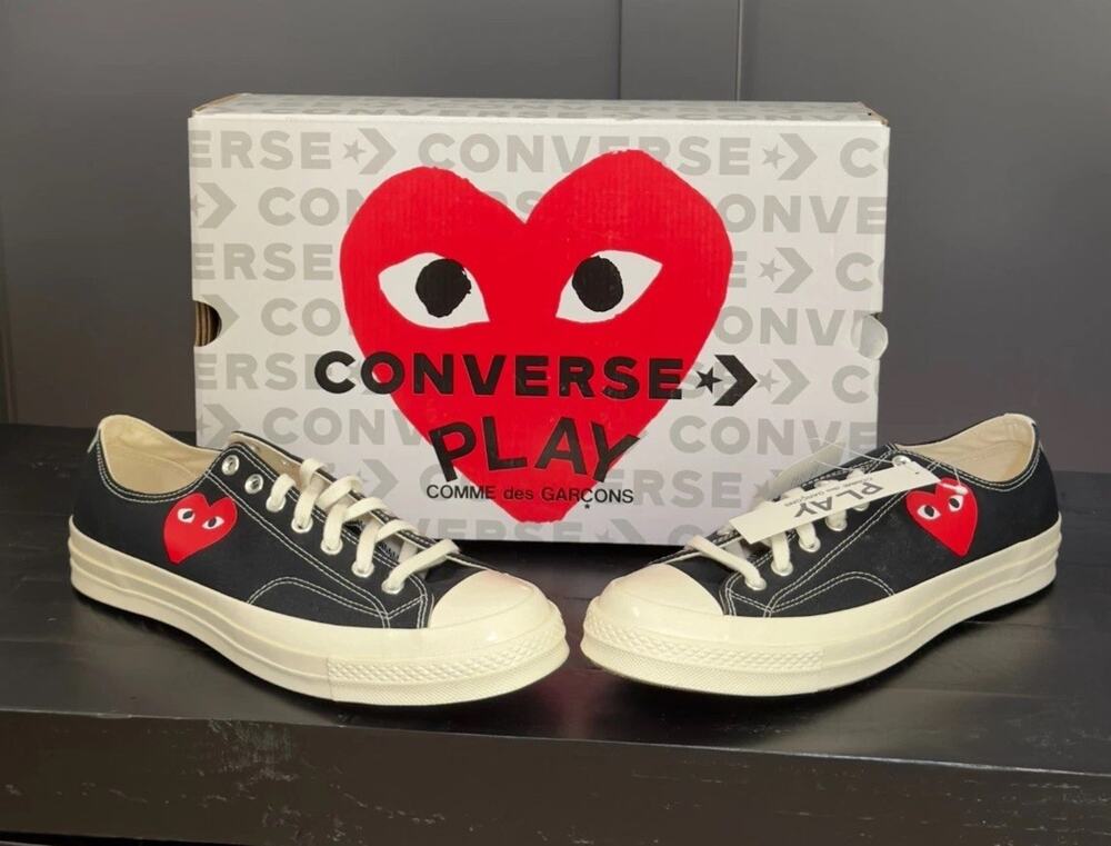 NWT Comme des Garçons PLAY x Converse Chuck 70 Low 'Small Red Heart-B,$150 MSRP
